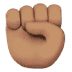 ✊🏽 raised fist: medium skin tone display on Apple